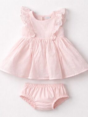 Edgehill Collection Pink cotton dress and diaper cover set size 3 months NWT